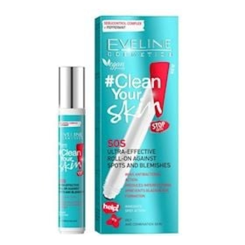 Diyircəkli gel Eveline Clean Your Skin SOS sızanaqlara və qara nöqtələrə qarşı 15 ml