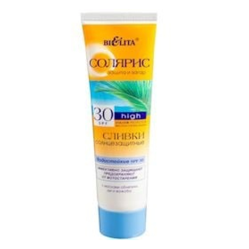 Günəşdən qoruyucu krem bədən üçün Bielita Солярис SPF 30 çaytikanı yağı ilə 100 ml