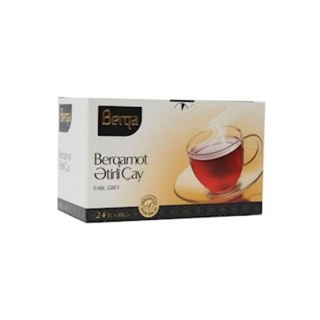 Paketlənmiş berqamotlu qara çay Berga Bergamot Flavor Earl Grey, 24əd