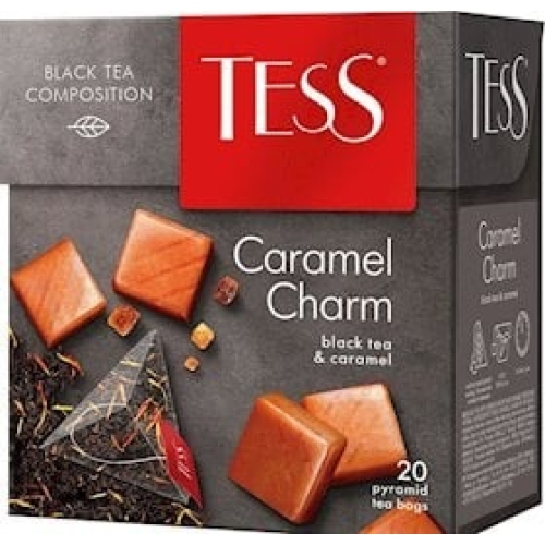 Karamelli qara paket çayı Tess Caramel Charm, 20 ədəd