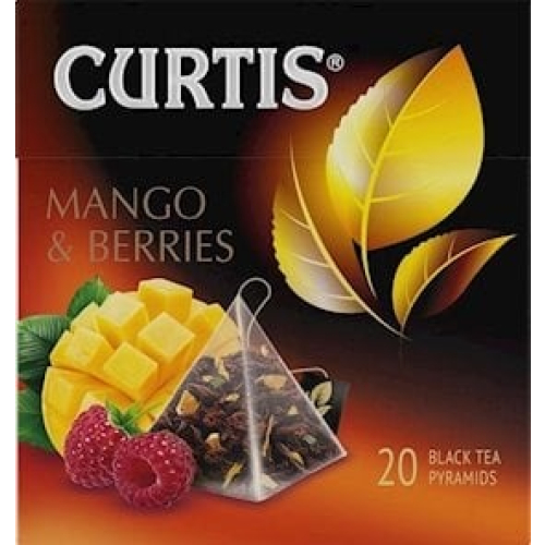 Çay Curtis Mango&Berries, qara, portağal qabığı və incə manqo və moruq dadı ilə, 20 ədəd