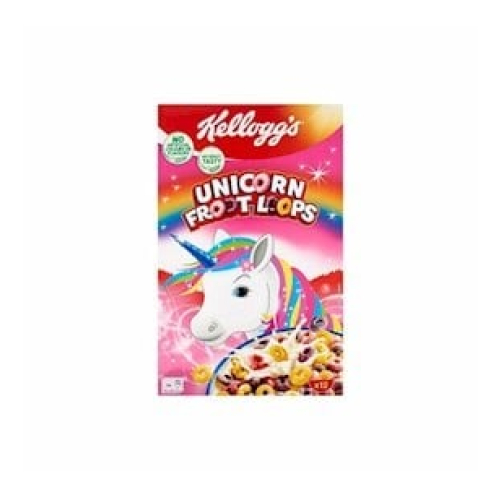 Hazır səhər yeməyi Kellogg's Unicorn meyvə dadı ilə rəngbərəng halqalar 195 q