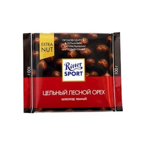 Fındıqlı tünd plitka şokolad Ritter Sport, 100 q