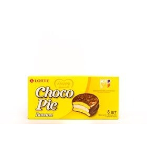 Şokolad şirəsi ilə peçenye Lotte Choco Pie banan dadı ilə, 168 q (28 q х 6 əd)