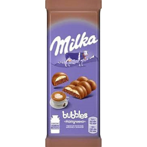 Südlü şokolad plitkası Milka bubbles capuccino 97 q