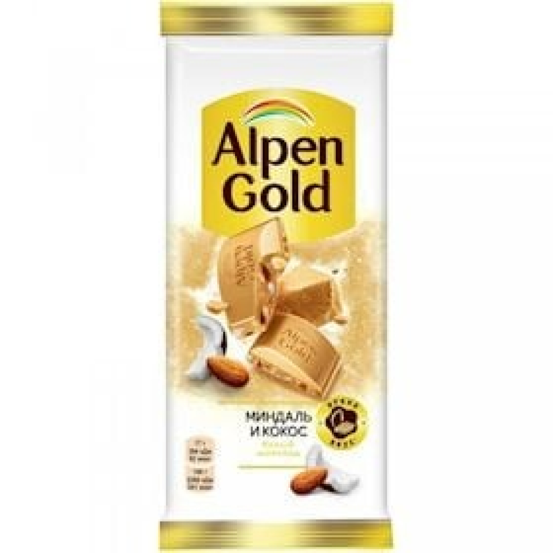 Ağ şokolad fındıq və kokos dilimlər ilə Alpen Gold 85 q