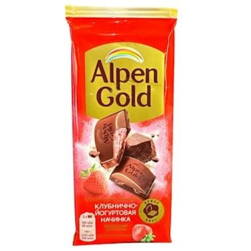 Südlü şokolad Alpen Gold çiyələkli 85 q