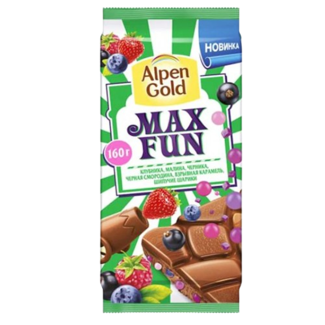 Şokolad Alpen Gold MuxFun Giləmeyvələr 160 q