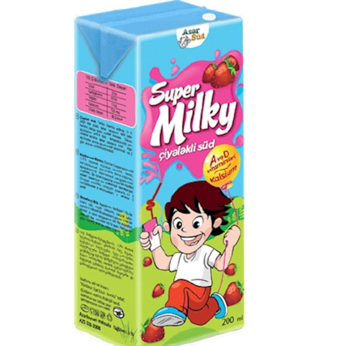 Süd Azərsüd Super Milky çiyələkli 1.5 % 200 ml