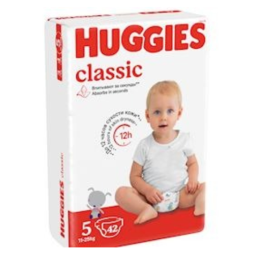 Uşaq bezi Huggies Classic 5 Jumbo, 11-25 kq, 42 əd.