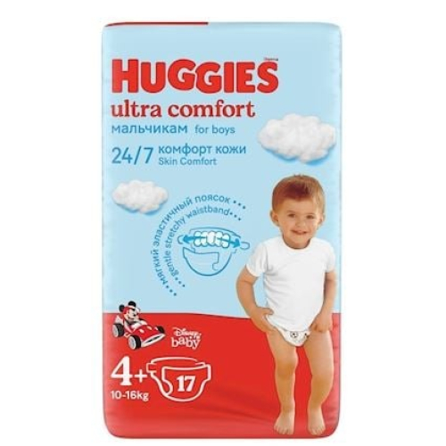 Uşaq bezi Huggies Ultra Comfort Oğlanlar üçün 4+, 10-16 kq, 17 əd.