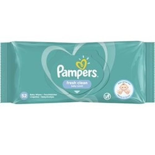 Uşaq üçün nəm salfetlər Pampers Fresh Clean, 52 ədəd 