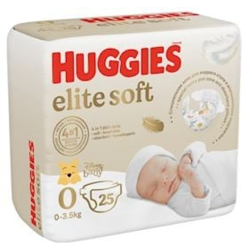 Uşaq bezi Huggies Elite Soft 0+ 3.5 kq qədər 25 əd