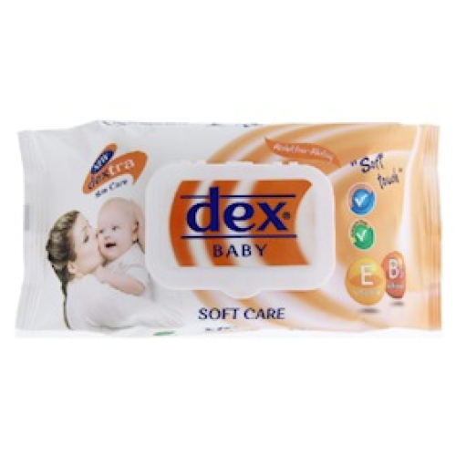 Uşaq nəm salfetləri Dex Soft Care, 72 ədəd