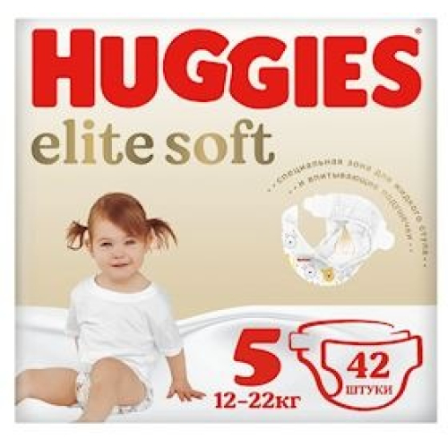 Uşaq bezləri Huggies Elite Soft 5, 12-22 kq, 42 ədəd 