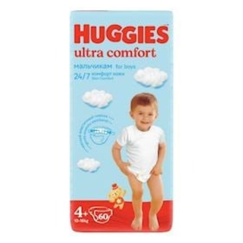 Oğlanlar üçün bezlər Huggies Ultra Comfort 4+ 60 əd 