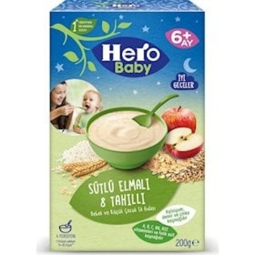 Uşaqlar üçün qida Hero Baby 8 Grain Alma 200 q