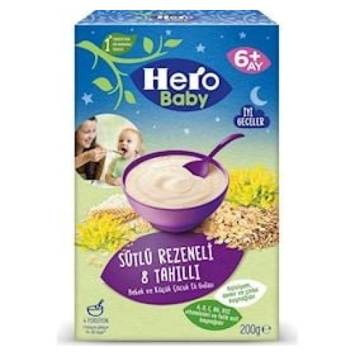 Uşaqlar üçün qida Hero Baby 8 Grain 200 q