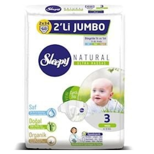 Uşaqlar üçün bezlər Sleepy Eco Jumbo 4-10 kq 56 əd