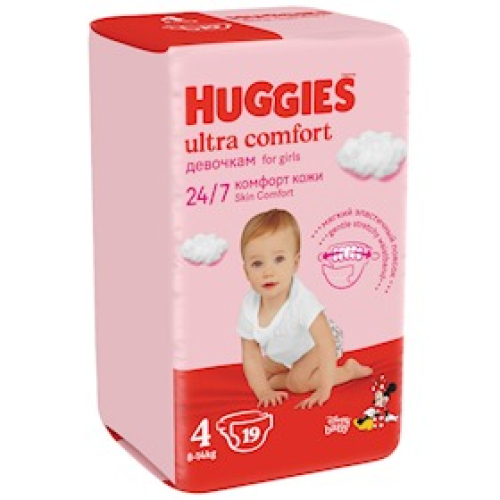 Uşaq bezi Huggies ultra comfort N4 8-14 kg 19 ədəd qız ücün