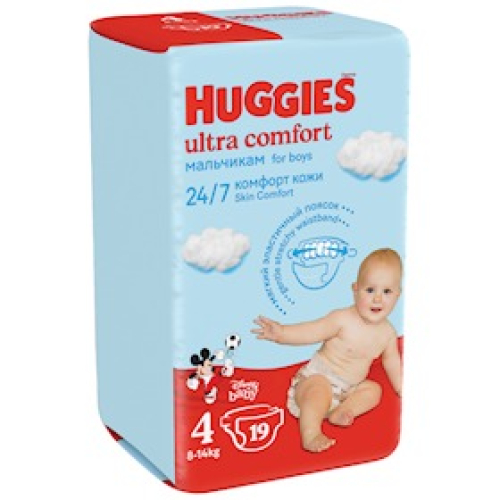 Uşaq bezi Huggies ultra comfort N4 8-14 kg 19 ədəd oglan ücün