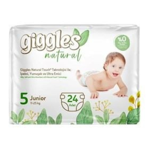 Uşaq bezi Giggles Natural twin pack Junior N5 11-25 kg 24 ədəd