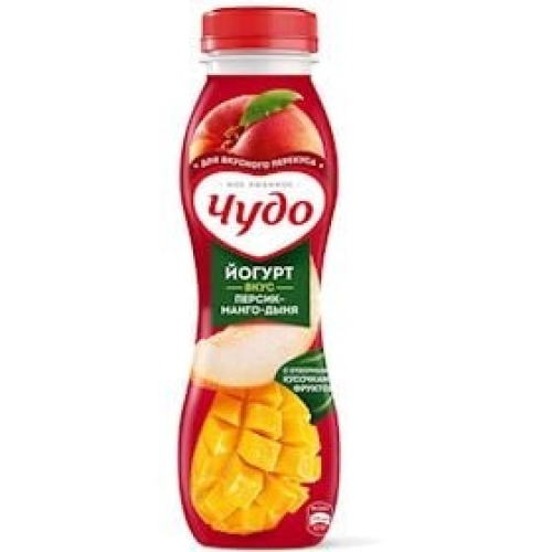 İçməli yoqurt şaftalı və mango ilə 2,4% 390 q Чудо