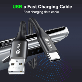 1HORA Cable USB To Type C 2.4A 1M CAB249 Black