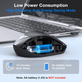 Mouse 1HORA RAT001 Wireless Mouse 2.4G Black