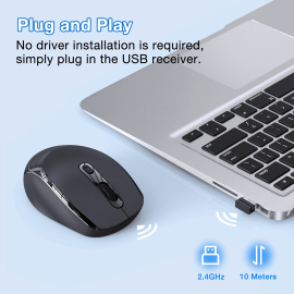 Mouse 1HORA RAT001 Wireless Mouse 2.4G Black