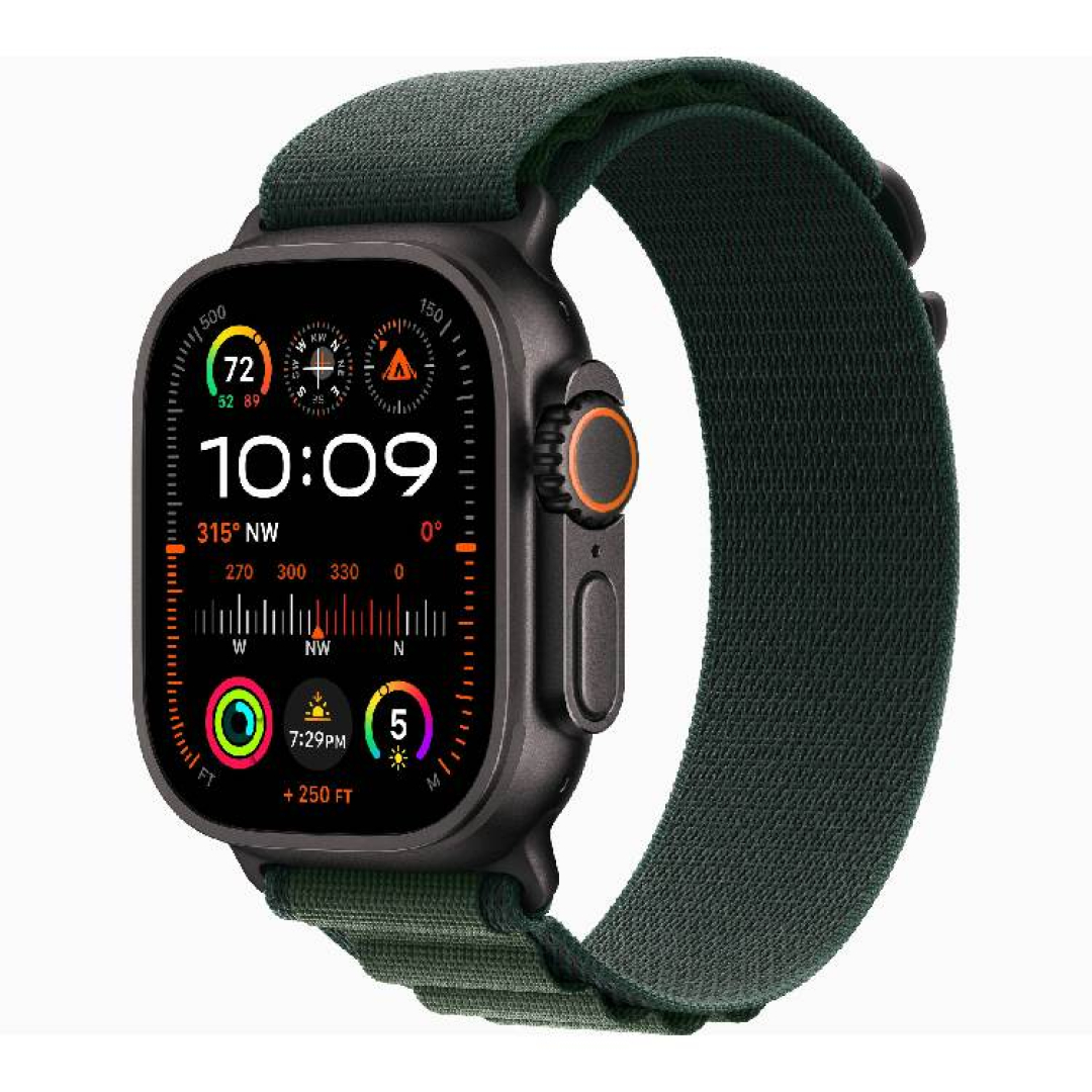 Smart saat Apple Watch Ultra 2 GPS + Cellular 49mm Black Titanium Case with Dark Green Alpine Loop