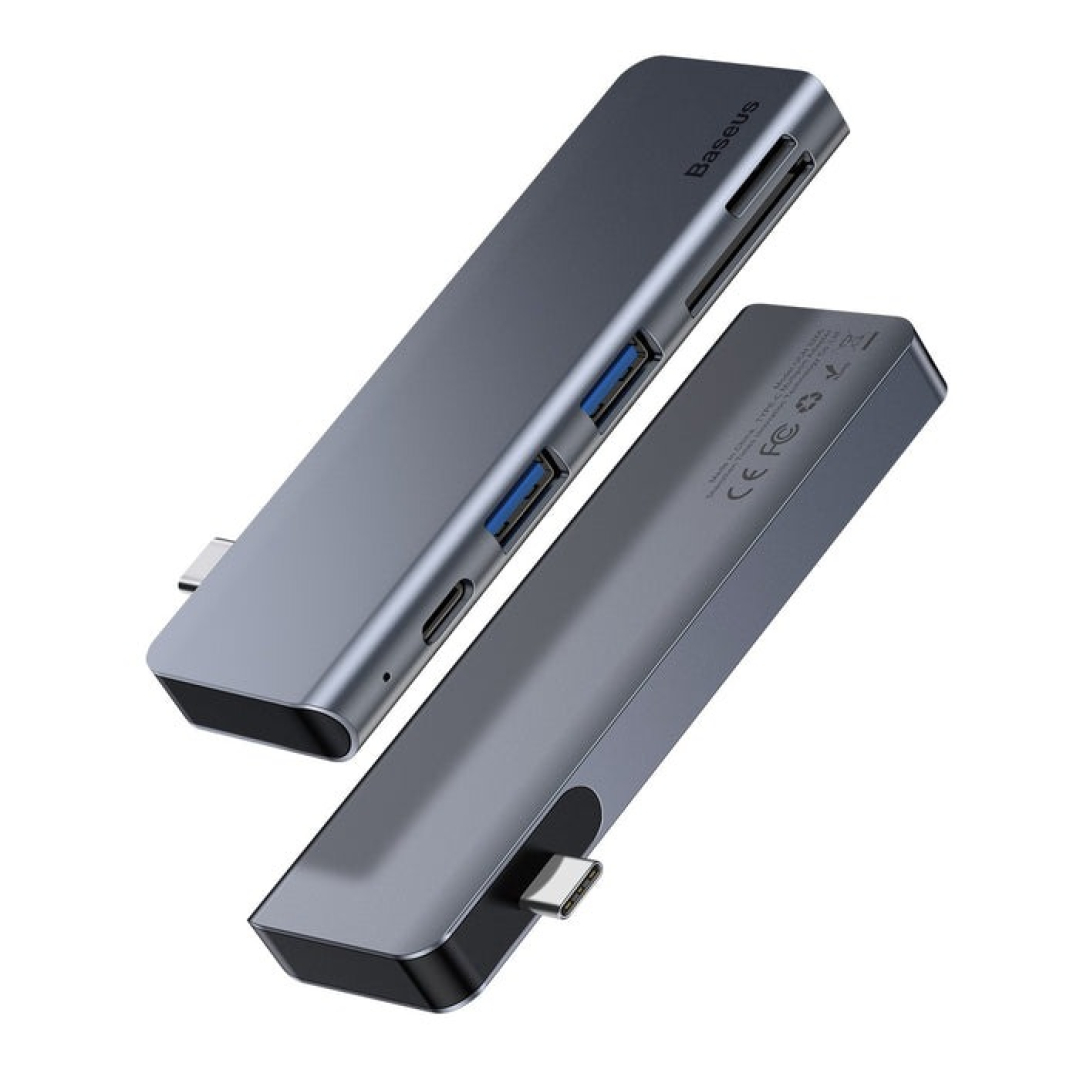 Hub Baseus Harmonica 5 in 1Type-C USB Hub for Type-C Laptop Grey (CAHUB-K0G)