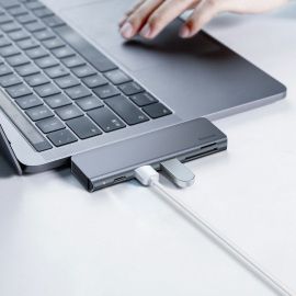 Hub Baseus Harmonica 5 in 1Type-C USB Hub for Type-C Laptop Grey (CAHUB-K0G)