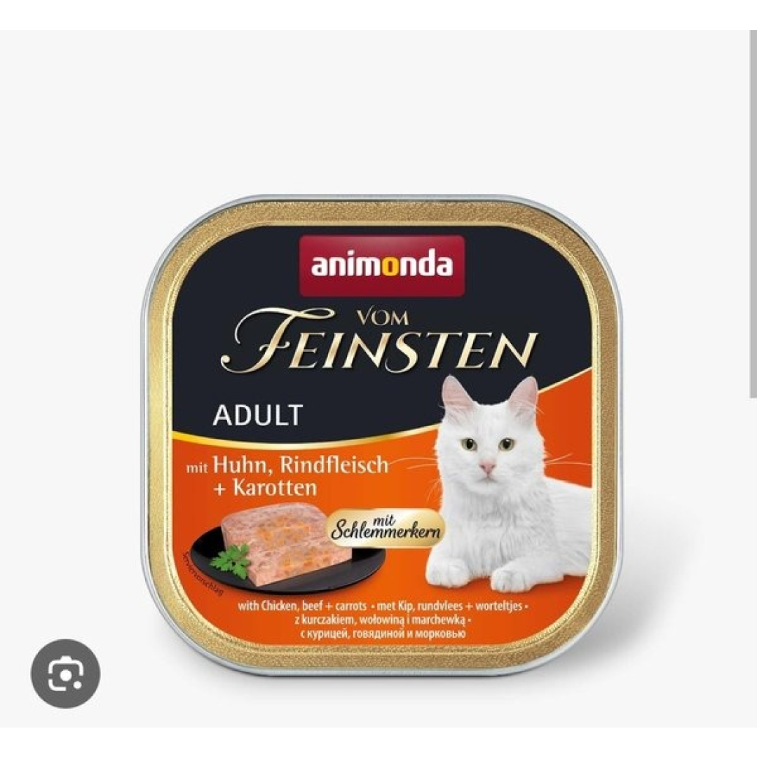 Yaş pişik yemi Animonda huhn, rindfeiseh + karotten