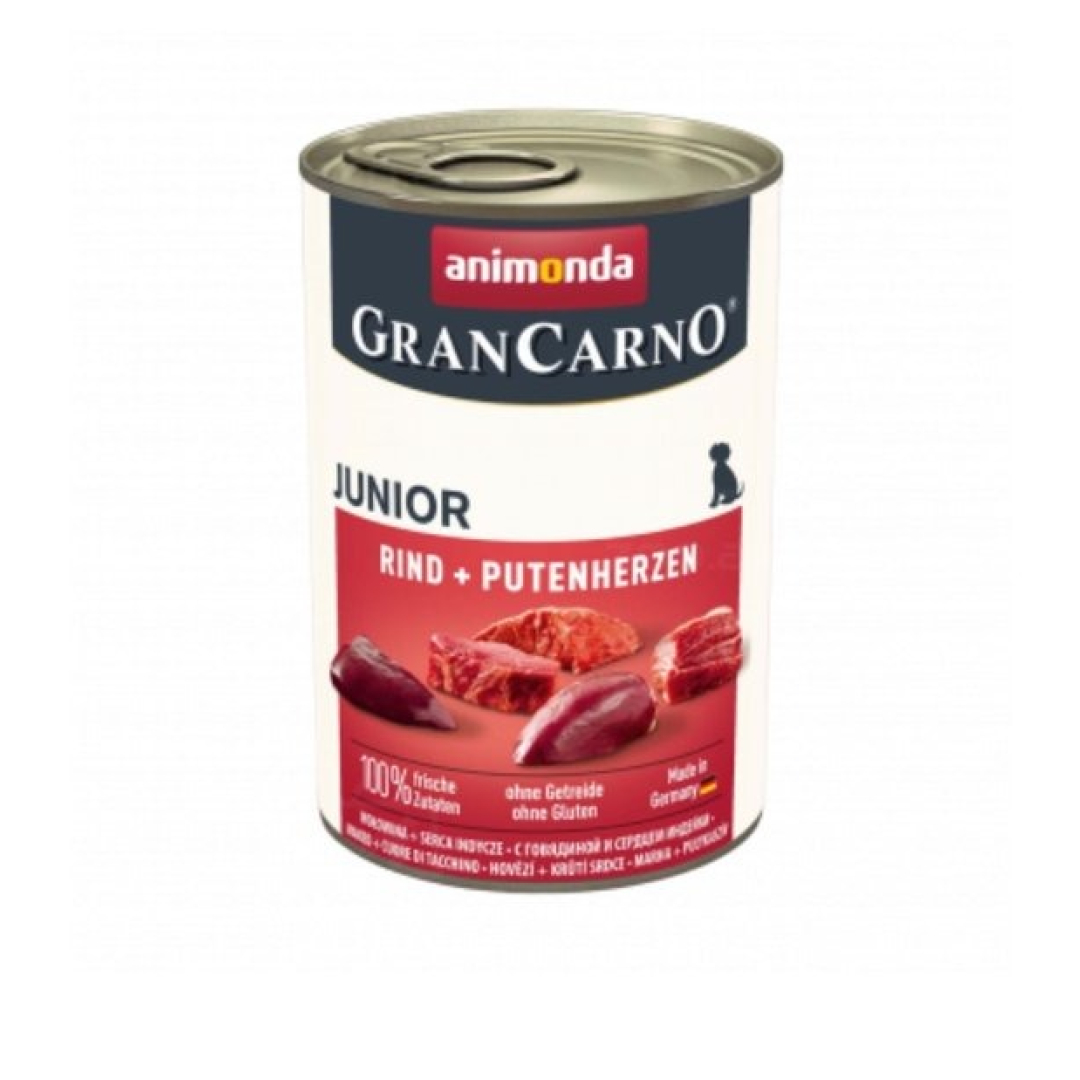 Bala üçün Mal Əti Və Hinduşka Ürəyi ilə Gran Carno Junior, 400qr