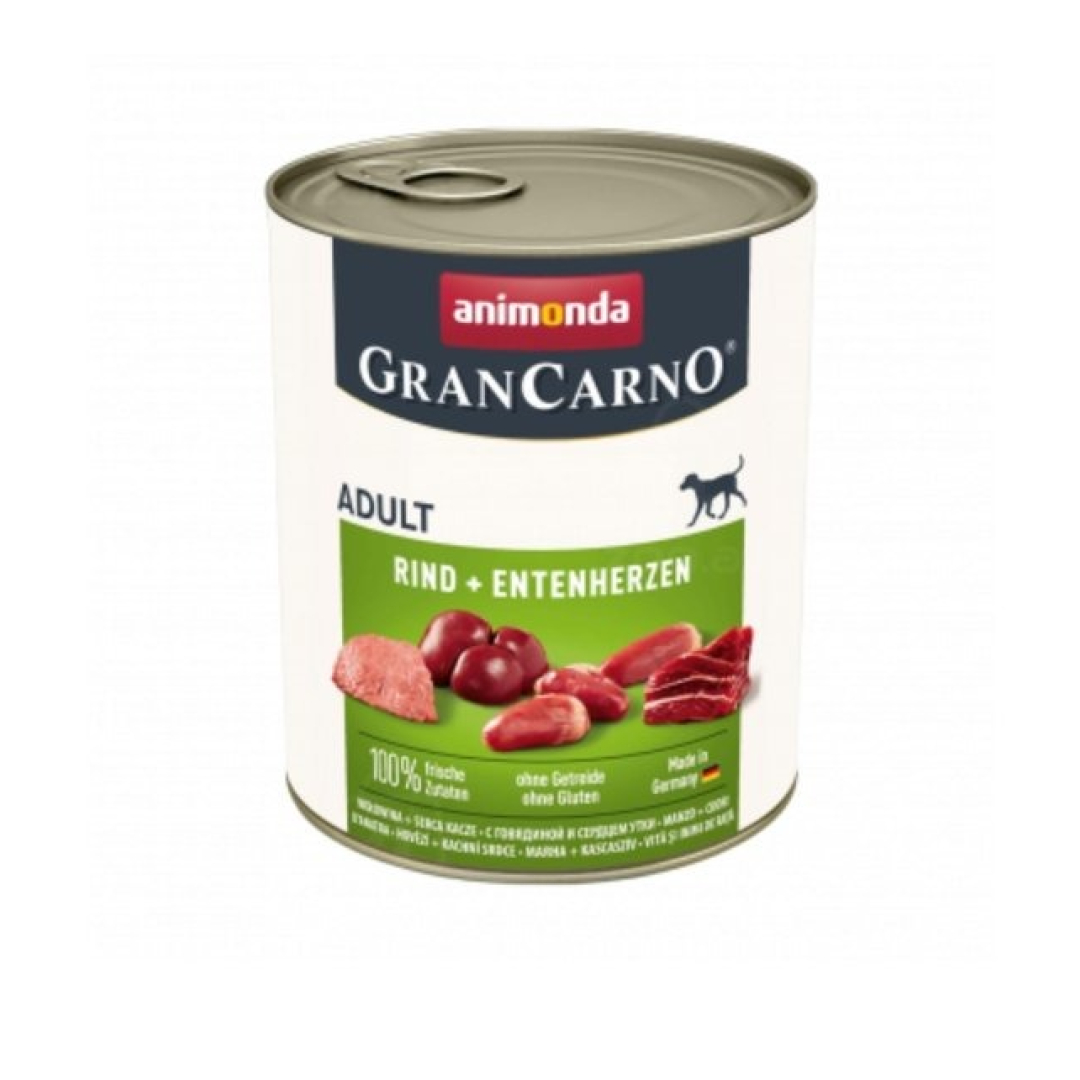 Gran Carno Adult, Mal Əti Və Ördək Ürəyi Olan Yetkin İtlər üçün, 800qr