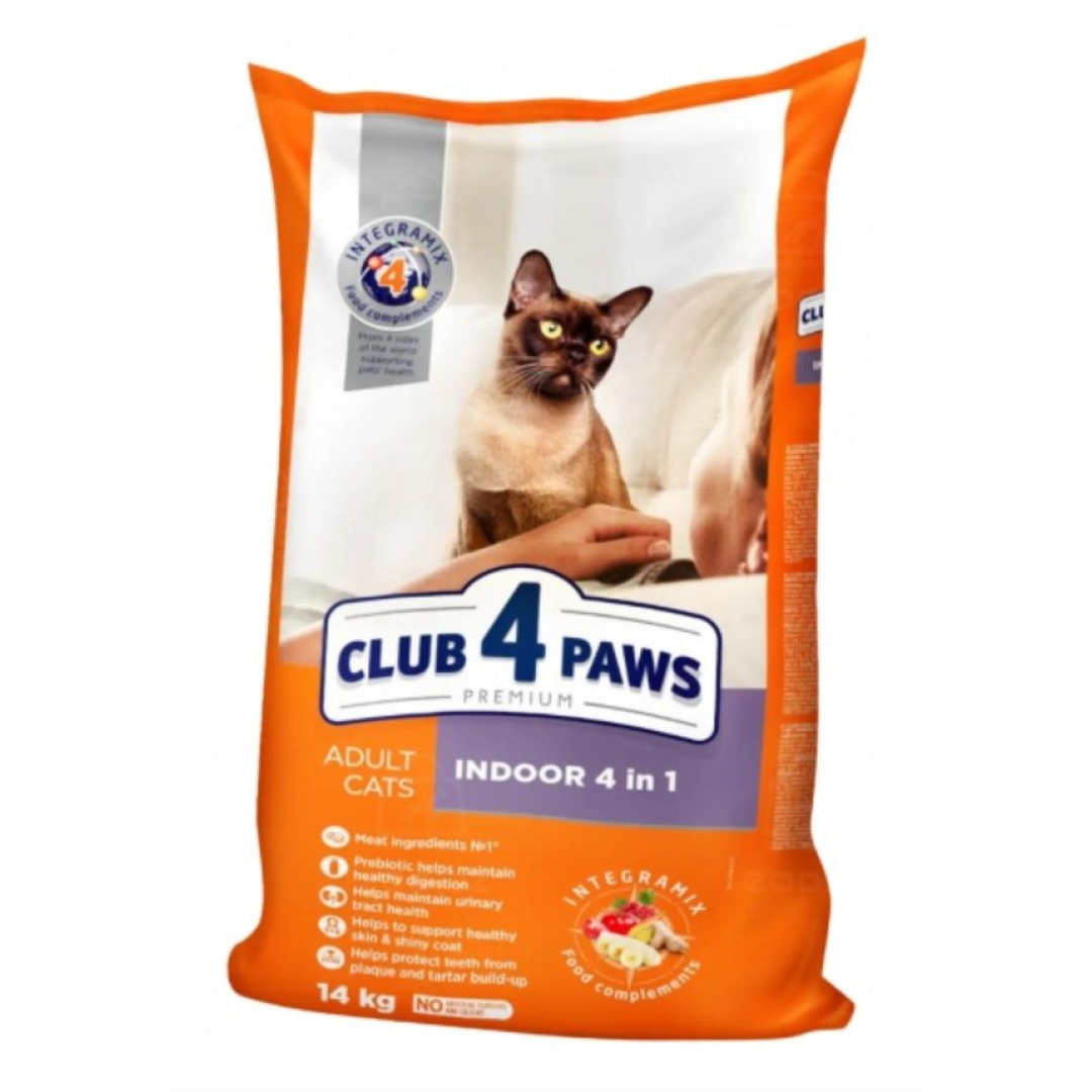 Çəki ilə quru pişik yemi Klub 4 Paws Premium Indoor (1 kq)