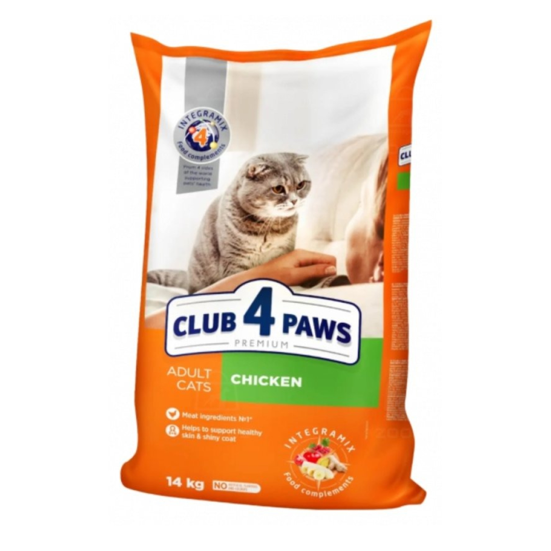 Çəki ilə quru pişik yemi Klub 4 Paws Yetkin Pişiklər üçün Toyuqlu (1 kq)