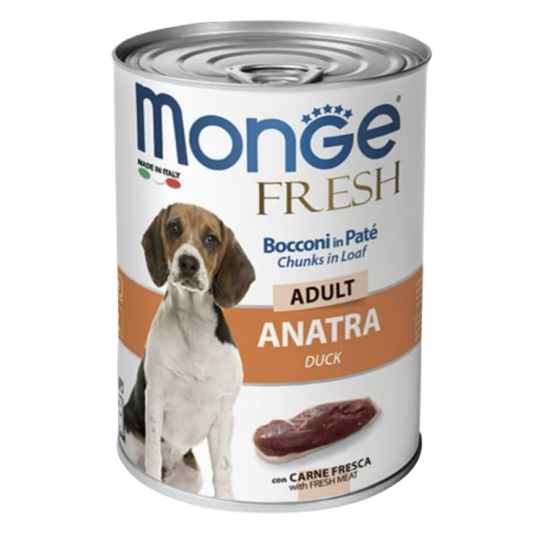 Monge Dog İtlər üçün Təzə Nəm Yem Ördək Pastası 400qr