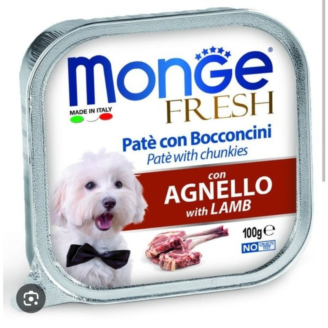 Monge Fresh İtlər üçün Nəm Yem, Quzu Əti, Paxlalı, Lamister