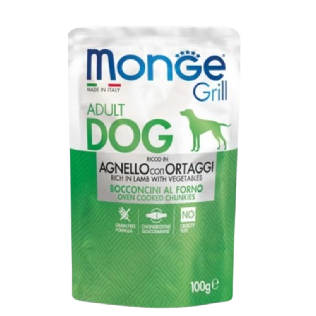 Monge Grill Dog Quzu Və Tərəvəzli Bişmiş Dişləmələr 100qr