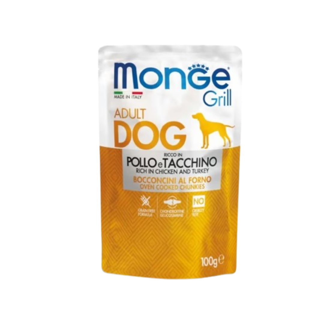 Monge Grill Dog Toyuq Və Hinduşka ilə Bişmiş Dişləmələr 100qr