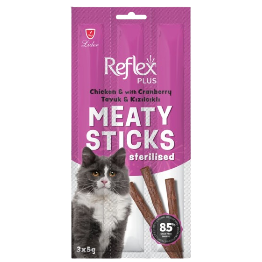 Reflex Meaty Sticks Yetkin Pişiklər üçün 3-lü Sterilized Toyuqlu