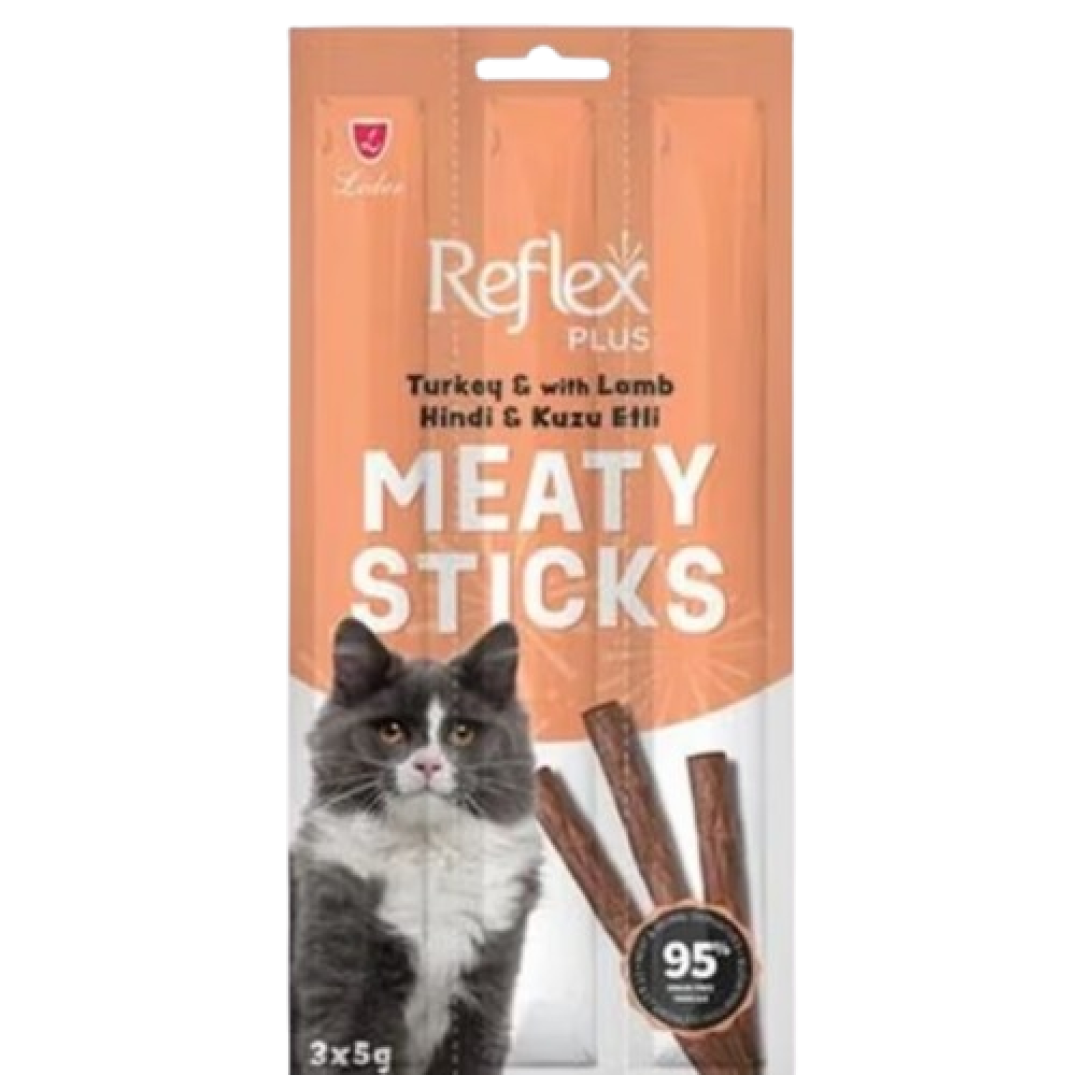 Reflex Meaty Sticks Yetkin Pişiklər üçün 3×5 Hinduşka Və Quzu