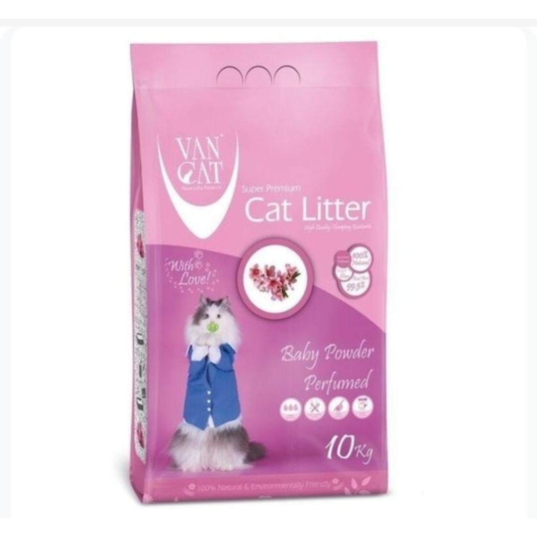 Ətirli Pişik qumu Van Cat Baby Powder (10 kq)