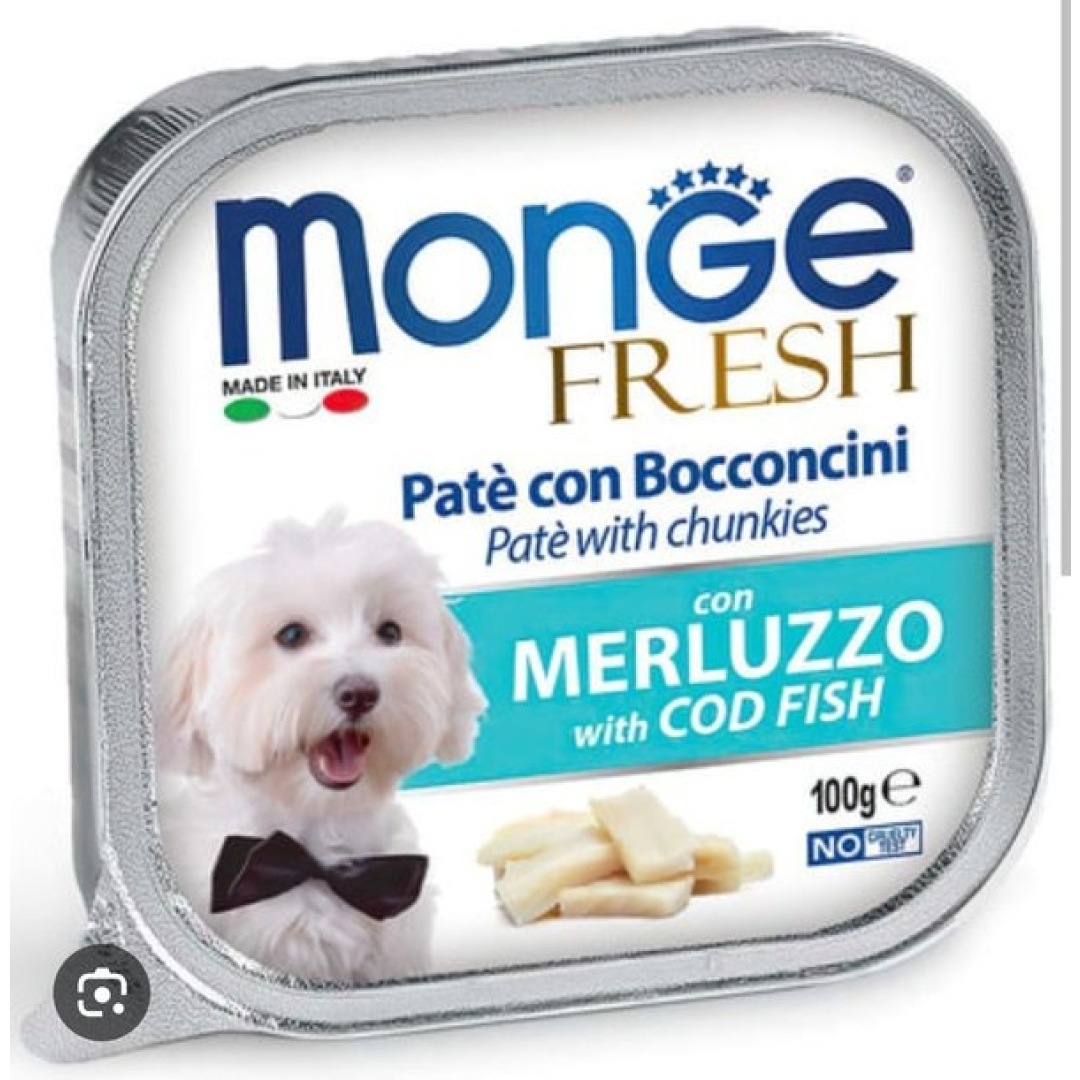 Yaş Qida Monge Dog Fresh Treska ilə