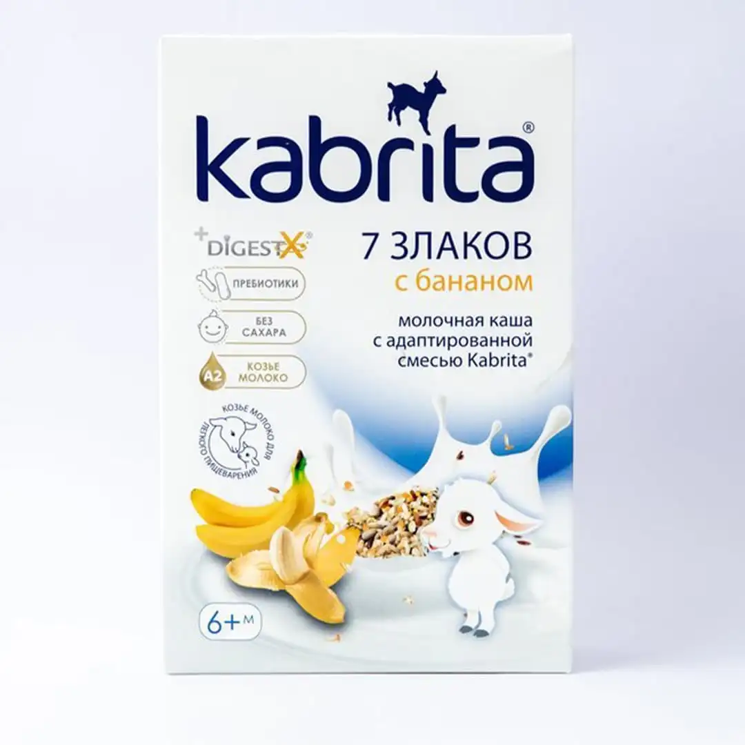 Uşaq qidası Kabrita sıyığı bananlı 7 taxıl 6+ ay, 180 q (Hollandiya)
