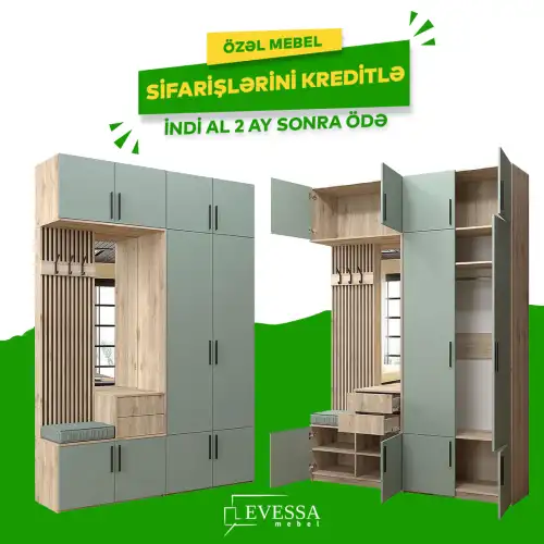 Özəl mebel sifarişləri kreditlə, Evessa 