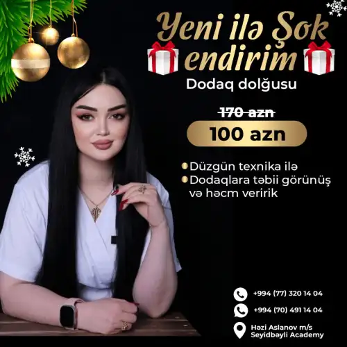 Yeni ilə özəl Dodaq dolğusu endirimi, Ellada Seyidbəyli