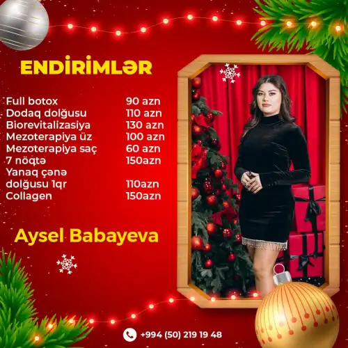 Endirimli kosmetoloji xidmətlər, Aysel Babayeva